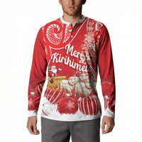 New Zealand Christmas In July Personalised Button Sweatshirt Funny Santa Sheep Meri Kirihimete Red