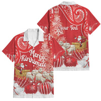 New Zealand Christmas In July Personalised Family Matching Long Sleeve Bodycon Dress and Hawaiian Shirt Funny Santa Sheep Meri Kirihimete Red LT14 Dad's Shirt - Short Sleeve Red - Polynesian Pride