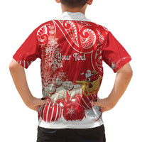 New Zealand Christmas In July Personalised Family Matching Tank Maxi Dress and Hawaiian Shirt Funny Santa Sheep Meri Kirihimete Red