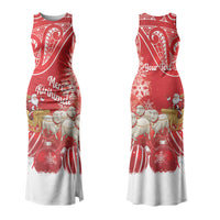 New Zealand Christmas In July Personalised Family Matching Tank Maxi Dress and Hawaiian Shirt Funny Santa Sheep Meri Kirihimete Red LT14 Mom's Dress Red - Polynesian Pride