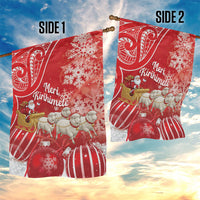 New Zealand Christmas In July Garden Flag Funny Santa Sheep Meri Kirihimete Red