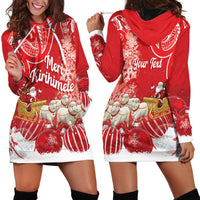 New Zealand Christmas In July Personalised Hoodie Dress Funny Santa Sheep Meri Kirihimete Red