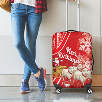 New Zealand Christmas In July Luggage Cover Funny Santa Sheep Meri Kirihimete Red