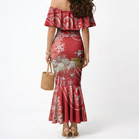 New Zealand Christmas In July Personalised Mermaid Dress Funny Santa Sheep Meri Kirihimete Red LT14 - Polynesian Pride