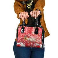 New Zealand Christmas In July Shoulder Handbag Funny Santa Sheep Meri Kirihimete Red