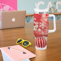 New Zealand Christmas In July Personalised Tumbler With Handle Funny Santa Sheep Meri Kirihimete Red