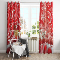 New Zealand Christmas In July Window Curtain Funny Santa Sheep Meri Kirihimete Red