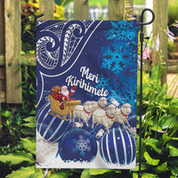 New Zealand Christmas In July Garden Flag Funny Santa Sheep Meri Kirihimete Blue