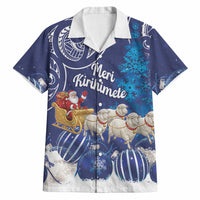 New Zealand Christmas In July Personalised Hawaiian Shirt Funny Santa Sheep Meri Kirihimete Blue LT14 Blue - Polynesian Pride