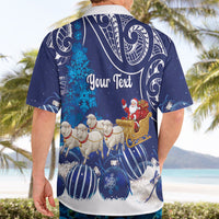 New Zealand Christmas In July Personalised Hawaiian Shirt Funny Santa Sheep Meri Kirihimete Blue LT14 - Polynesian Pride