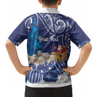 New Zealand Christmas In July Personalised Hawaiian Shirt Funny Santa Sheep Meri Kirihimete Blue LT14 - Polynesian Pride