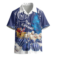 New Zealand Christmas In July Personalised Kid Hawaiian Shirt Funny Santa Sheep Meri Kirihimete Blue LT14 - Polynesian Pride