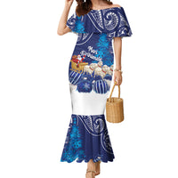 New Zealand Christmas In July Personalised Mermaid Dress Funny Santa Sheep Meri Kirihimete Blue