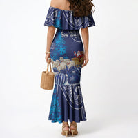 New Zealand Christmas In July Personalised Mermaid Dress Funny Santa Sheep Meri Kirihimete Blue LT14 - Polynesian Pride