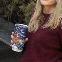 New Zealand Christmas In July Personalised Tumbler Cup Funny Santa Sheep Meri Kirihimete Blue