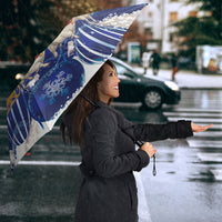 New Zealand Christmas In July Umbrella Funny Santa Sheep Meri Kirihimete Blue