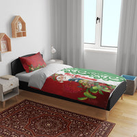 Meri Kirihimete New Zealand Bedding Set Cute Santa NZ Animals and Pohutukawa