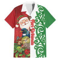 Meri Kirihimete New Zealand Personalised Family Matching Mermaid Dress and Hawaiian Shirt Cute Santa NZ Animals and Pohutukawa