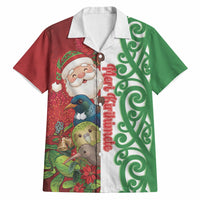 Meri Kirihimete New Zealand Personalised Hawaiian Shirt Cute Santa NZ Animals and Pohutukawa LT14 Red - Polynesian Pride
