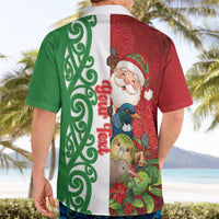 Meri Kirihimete New Zealand Personalised Hawaiian Shirt Cute Santa NZ Animals and Pohutukawa LT14 - Polynesian Pride