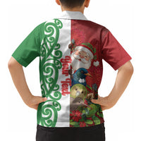 Meri Kirihimete New Zealand Personalised Hawaiian Shirt Cute Santa NZ Animals and Pohutukawa LT14 - Polynesian Pride