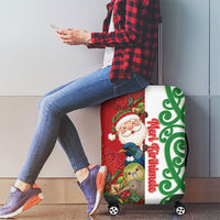Meri Kirihimete New Zealand Luggage Cover Cute Santa NZ Animals and Pohutukawa
