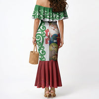 Meri Kirihimete New Zealand Personalised Mermaid Dress Cute Santa NZ Animals and Pohutukawa LT14 - Polynesian Pride