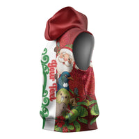 Meri Kirihimete New Zealand Personalised Sleeveless Hoodie Cute Santa NZ Animals and Pohutukawa