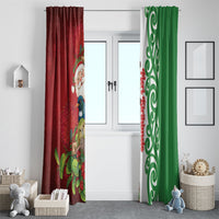 Meri Kirihimete New Zealand Window Curtain Cute Santa NZ Animals and Pohutukawa