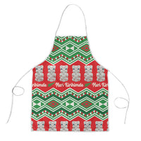New Zealand Christmas In July Apron Meri Kirihimete Hei Tiki Taniko Motifs Seamless