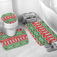 New Zealand Christmas In July Bathroom Set Meri Kirihimete Hei Tiki Taniko Motifs Seamless