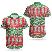 New Zealand Christmas In July Couples Matching Off Shoulder Short Dress and Hawaiian Shirt Meri Kirihimete Hei Tiki Taniko Motifs Seamless LT14 - Polynesian Pride