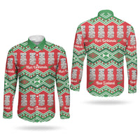New Zealand Christmas In July Couples Matching Summer Maxi Dress and Long Sleeve Button Shirt Meri Kirihimete Hei Tiki Taniko Motifs Seamless LT14 - Polynesian Pride