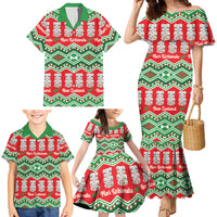 New Zealand Christmas In July Family Matching Mermaid Dress and Hawaiian Shirt Meri Kirihimete Hei Tiki Taniko Motifs Seamless