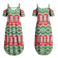 New Zealand Christmas In July Family Matching Summer Maxi Dress and Hawaiian Shirt Meri Kirihimete Hei Tiki Taniko Motifs Seamless LT14 Mom's Dress Red - Polynesian Pride