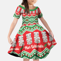 New Zealand Christmas In July Family Matching Tank Maxi Dress and Hawaiian Shirt Meri Kirihimete Hei Tiki Taniko Motifs Seamless