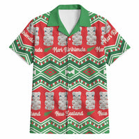 New Zealand Christmas In July Hawaiian Shirt Meri Kirihimete Hei Tiki Taniko Motifs Seamless LT14 Red - Polynesian Pride