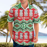 New Zealand Christmas In July Hawaiian Shirt Meri Kirihimete Hei Tiki Taniko Motifs Seamless LT14 - Polynesian Pride
