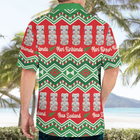 New Zealand Christmas In July Hawaiian Shirt Meri Kirihimete Hei Tiki Taniko Motifs Seamless