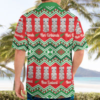 New Zealand Christmas In July Hawaiian Shirt Meri Kirihimete Hei Tiki Taniko Motifs Seamless LT14 - Polynesian Pride
