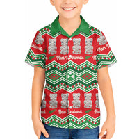 New Zealand Christmas In July Hawaiian Shirt Meri Kirihimete Hei Tiki Taniko Motifs Seamless LT14 - Polynesian Pride