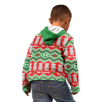 New Zealand Christmas In July Kid Hoodie Meri Kirihimete Hei Tiki Taniko Motifs Seamless