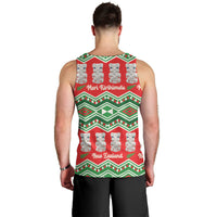 New Zealand Christmas In July Men Tank Top Meri Kirihimete Hei Tiki Taniko Motifs Seamless