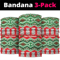New Zealand Christmas In July Neck Gaiter Meri Kirihimete Hei Tiki Taniko Motifs Seamless