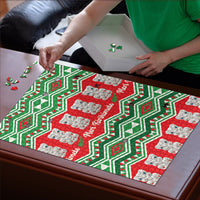 New Zealand Christmas In July Puzzle Meri Kirihimete Hei Tiki Taniko Motifs Seamless