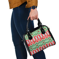 New Zealand Christmas In July Shoulder Handbag Meri Kirihimete Hei Tiki Taniko Motifs Seamless