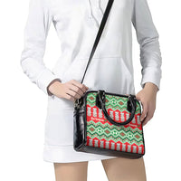 New Zealand Christmas In July Shoulder Handbag Meri Kirihimete Hei Tiki Taniko Motifs Seamless