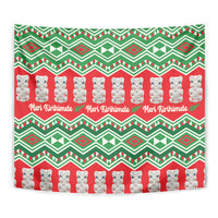 New Zealand Christmas In July Tapestry Meri Kirihimete Hei Tiki Taniko Motifs Seamless