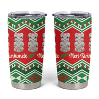 New Zealand Christmas In July Tumbler Cup Meri Kirihimete Hei Tiki Taniko Motifs Seamless