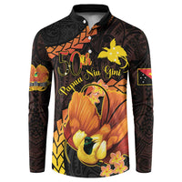 Papua New Guinea Independence Day Button Sweatshirt 50th Anniversary Papua Niu Gini Bird Of Paradise LT14